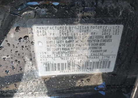 2017 Nissan Sentra Sv z USA, uszkodzony, nr VIN 3N1AB7AP4HY325385